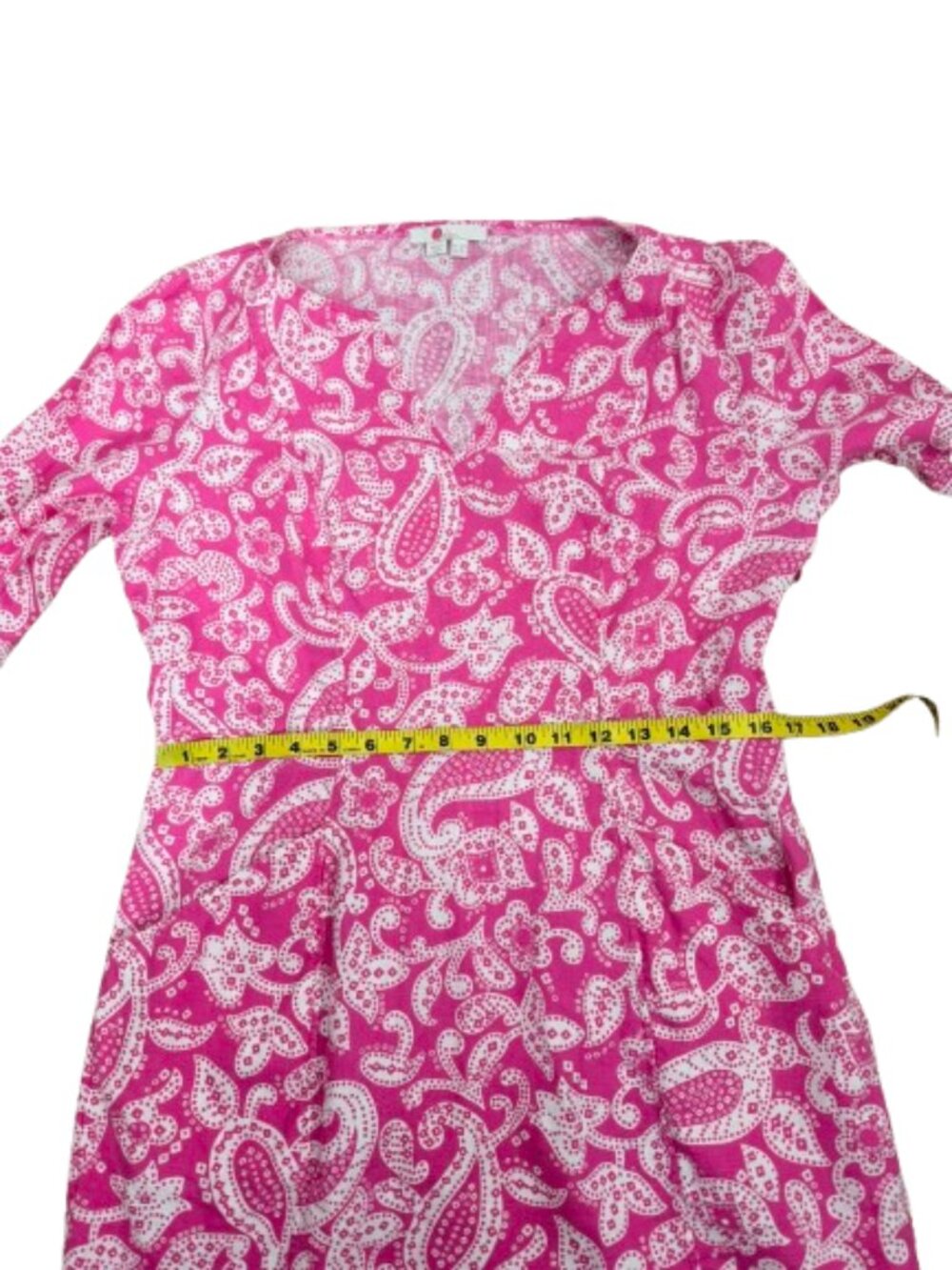 Boden Kelsey Linen Tunic Dress With Tie Size 8R in Paysley Pink - Picture 9 of 11